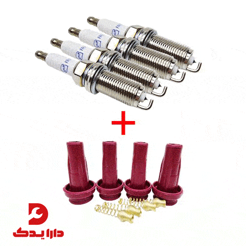 (مجموعه افزایش شتاب (شمع سوزنی پایه بلند ایریدیوم نور مدل FR7NI33 + بوت وایر تقویتی والئو VALEO) مناسب برای موتور TU5