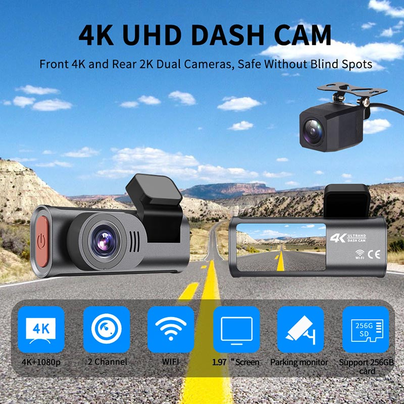 دوربین ثبت وقایع خودرو مدل DUAL D28 4K